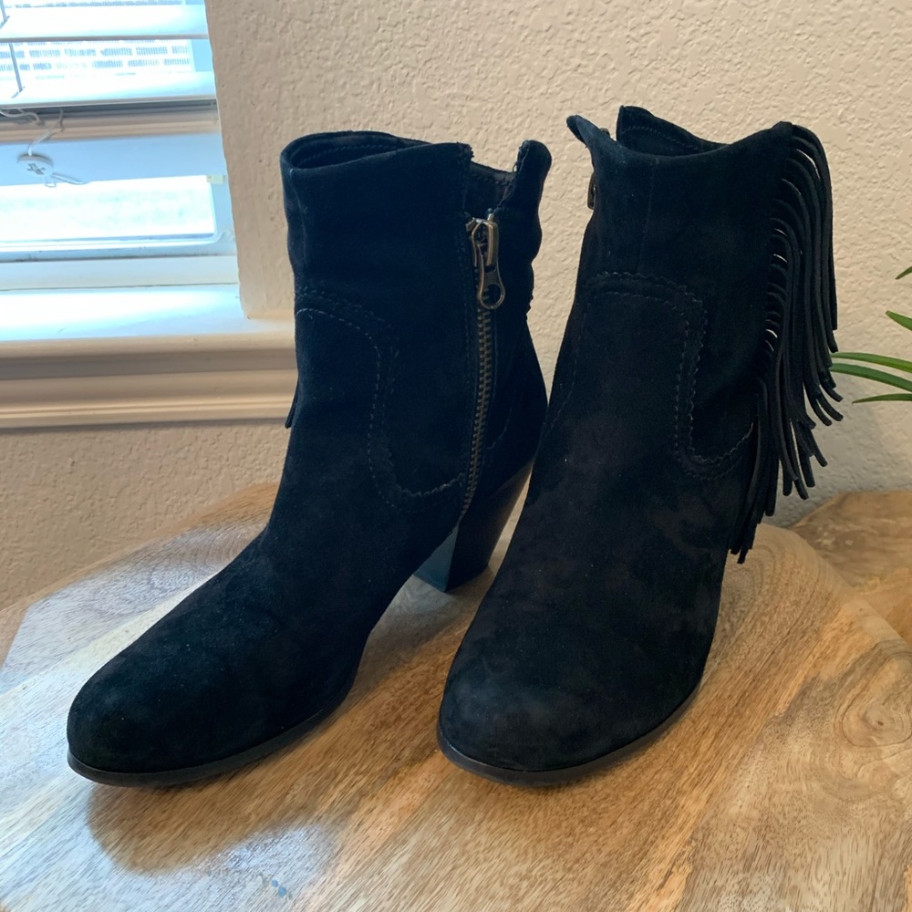 Sam Edelman Black Suede Zip Boots